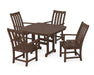 POLYWOOD Vineyard 5-Piece Dining Set with Trestle Legs in Mahogany