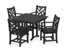 POLYWOOD Chippendale 5-Piece Farmhouse Dining Set in Black