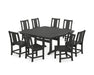 POLYWOOD® Prairie Side Chair 9-Piece Square Dining Set with Trestle Legs in Green