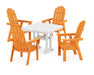 POLYWOOD Vineyard Adirondack 5-Piece Dining Set with Trestle Legs in Tangerine