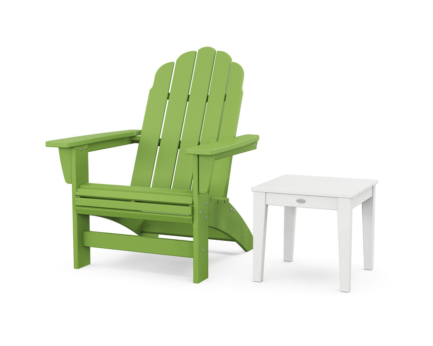 POLYWOOD® Vineyard Grand Adirondack Chair with Side Table in Mahogany