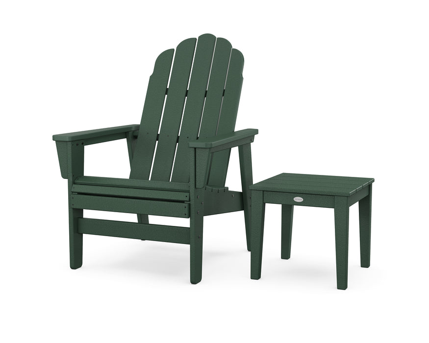 POLYWOOD® Vineyard Grand Upright Adirondack Chair with Side Table in Lemon / White