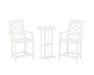 Martha Stewart by POLYWOOD Chinoiserie 3-Piece Farmhouse Counter Set in White
