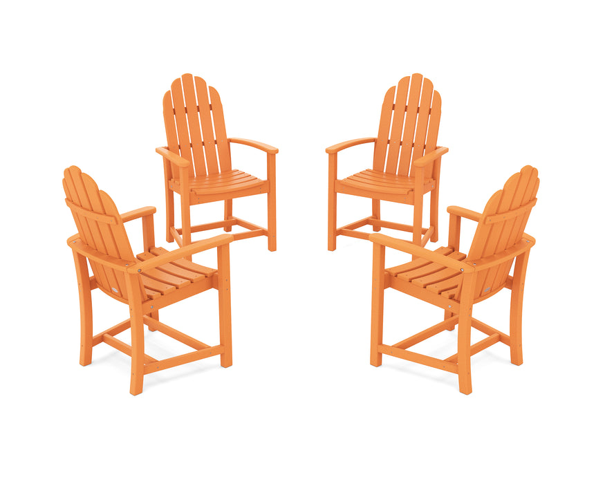 POLYWOOD® Classic 4-Piece Upright Adirondack Conversation Set in Tangerine