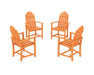 POLYWOOD® Classic 4-Piece Upright Adirondack Conversation Set in Tangerine