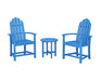 POLYWOOD® Classic 3-Piece Upright Adirondack Chair Set in Pacific Blue