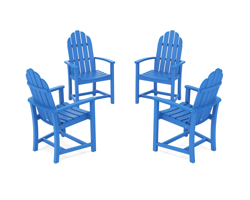 POLYWOOD® Classic 4-Piece Upright Adirondack Conversation Set in Pacific Blue