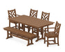 POLYWOOD Chippendale 6-Piece Farmhouse Dining Set in Teak