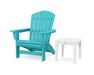 POLYWOOD® Nautical Grand Adirondack Chair with Side Table in Black