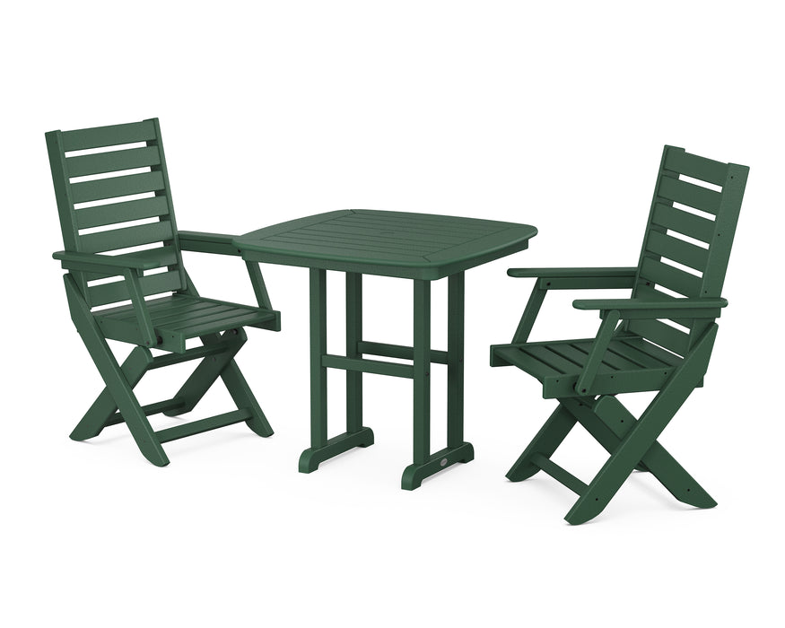 POLYWOOD Captain 3-Piece Dining Set in Green