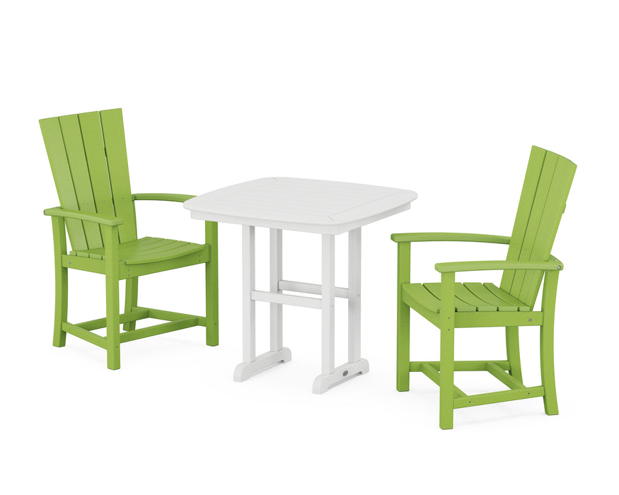 POLYWOOD Quattro 3-Piece Dining Set in Lime