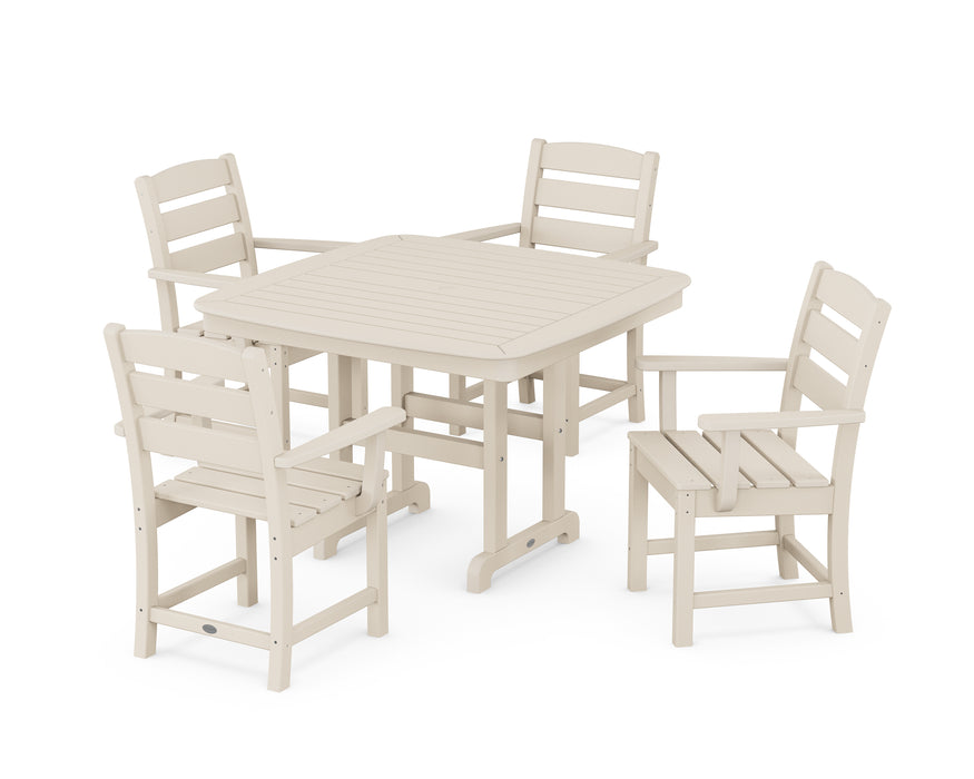 POLYWOOD Lakeside 5-Piece Dining Set with Trestle Legs in Sand