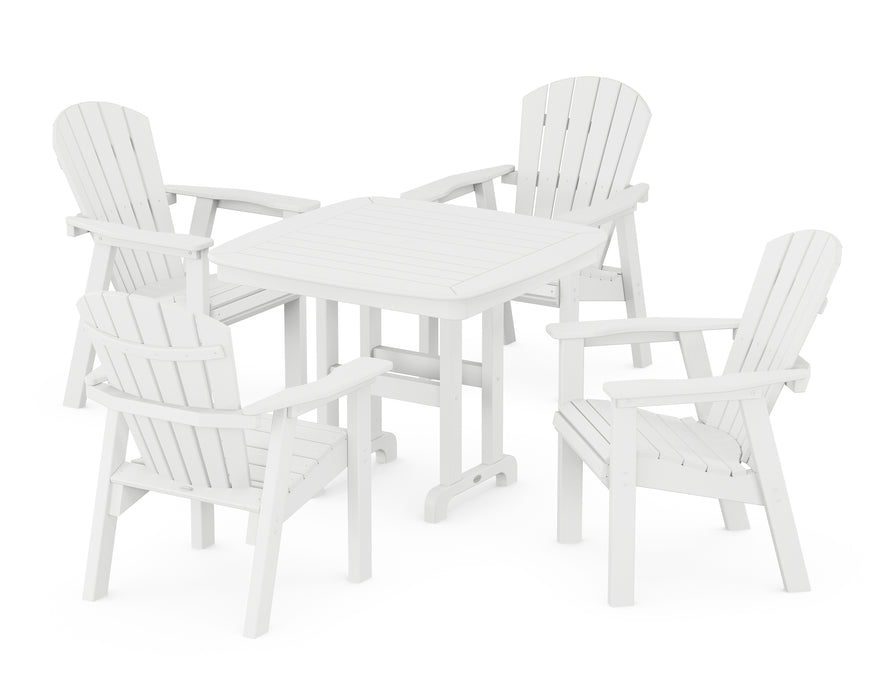 POLYWOOD Seashell 5-Piece Dining Set in White