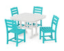POLYWOOD La Casa Café Side Chair 5-Piece Dining Set with Trestle Legs in Aruba