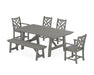 POLYWOOD Chippendale 6-Piece Rustic Farmhouse Dining Set With Trestle Legs in Slate Grey