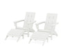 POLYWOOD Modern Adirondack Chair 4-Piece Set with Ottomans in Navy