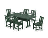 POLYWOOD® Prairie Arm Chair 7-Piece Dining Set with Trestle Legs in Mahogany