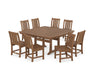 POLYWOOD® Oxford Side Chair 9-Piece Square Dining Set with Trestle Legs in Black