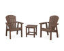 POLYWOOD® Seashell 3-Piece Upright Adirondack Chair Set in Mahogany
